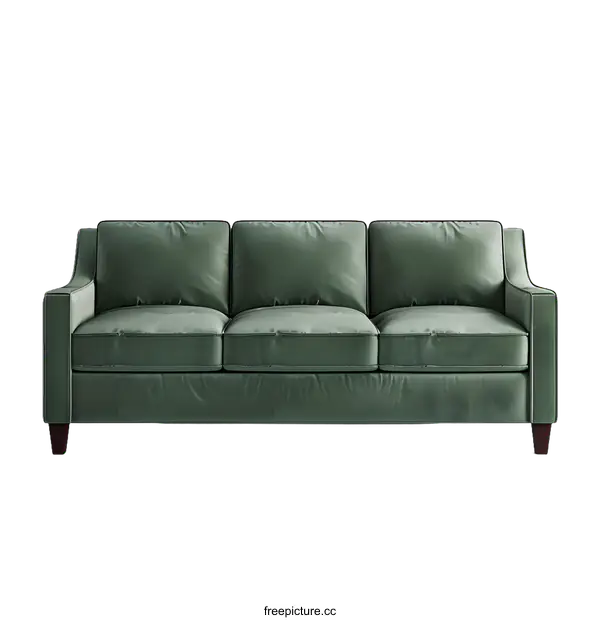 [Transparent Background PNG]Green Sofa on White Background