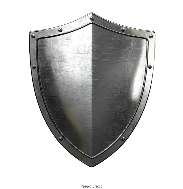 [Transparent Background PNG]Metallic Shield Illustration for Protection