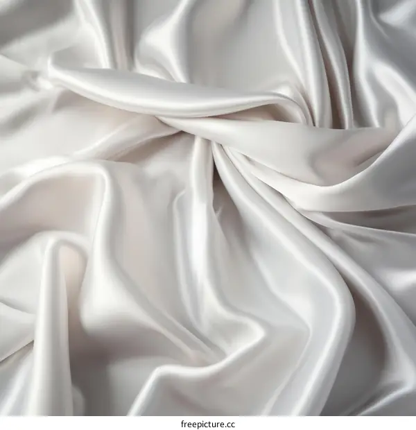 Flowing White Silk Fabric Texture