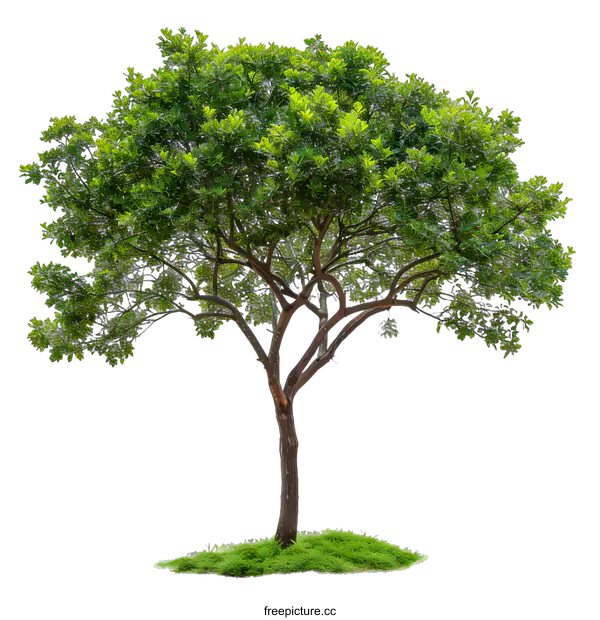 [Transparent Background PNG]Green Tree With Lush Foliage Isolated On White Background