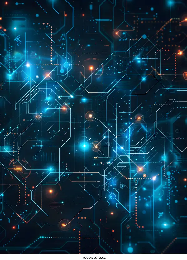 Blue and orange technology background