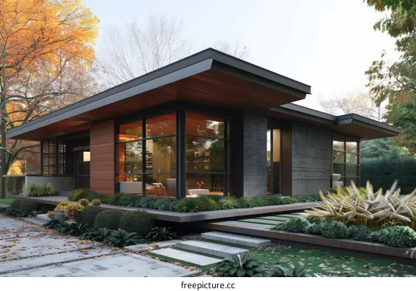 Modern Brick and Wood House Exterior Design