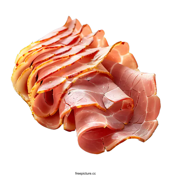 [Transparent Background PNG]Slices of delicious Prosciutto ham