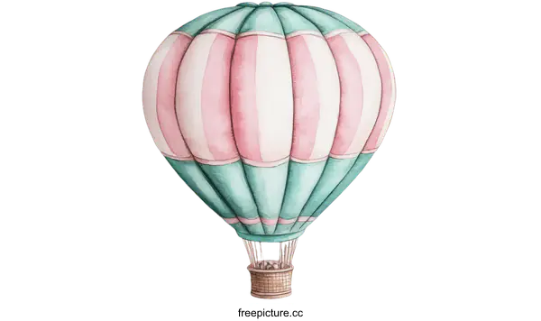 [Transparent Background PNG]Cute Pastel Hot Air Balloon Illustration