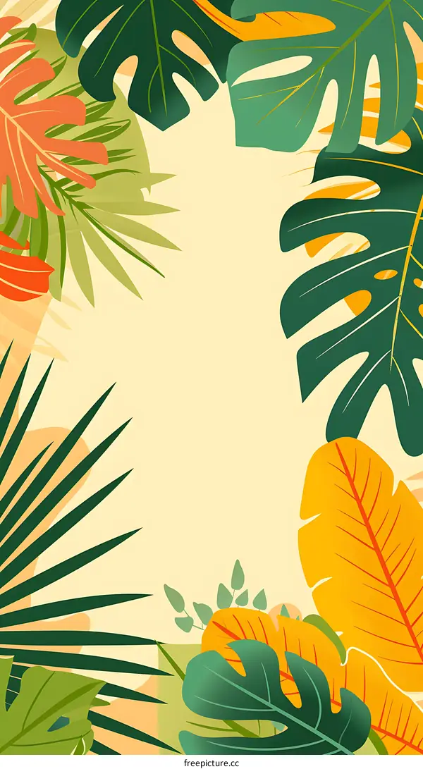 Tropical Leaves Background Illustration