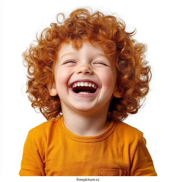 Joyful Child with Curly Hair