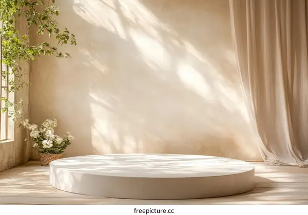 Beige Minimalist Studio Interior Product Display