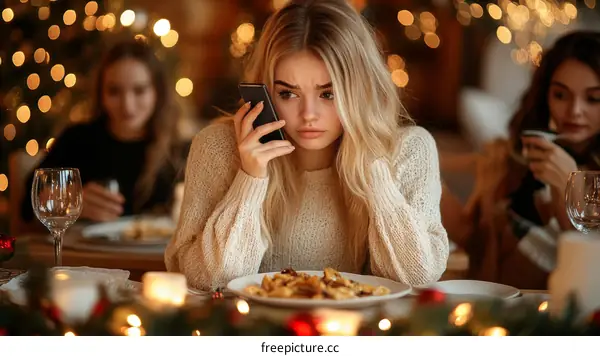 Christmas Dinner Discontent  Caucasian Women Arguing