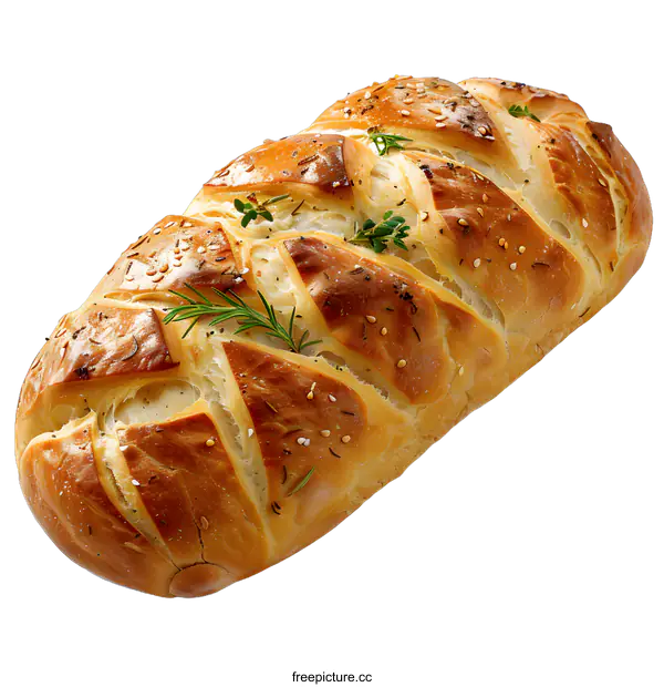 [Transparent Background PNG]A loaf of bread with rosemary and sesame seeds