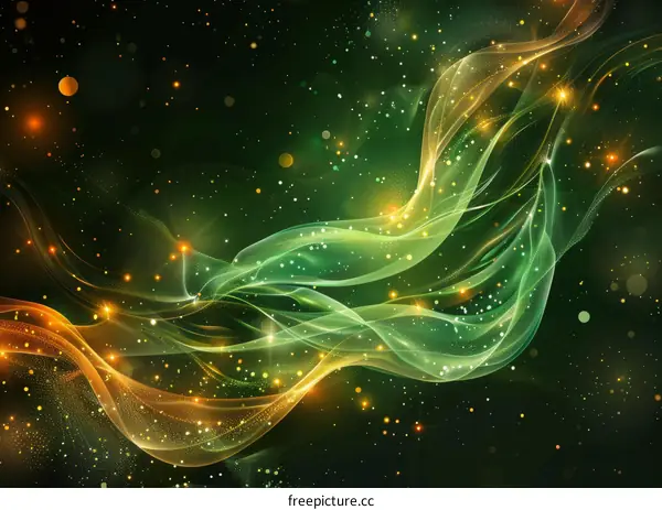 Abstract Energy Lights on Dark Background