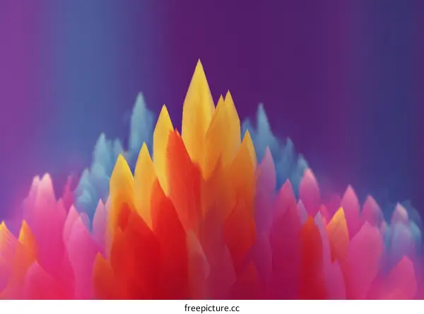 Abstract Colorful Mountain Landscape Illustration