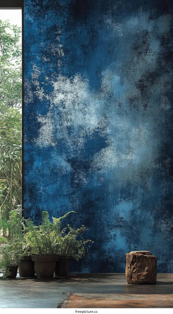 Dark Blue Textured Wall Decor