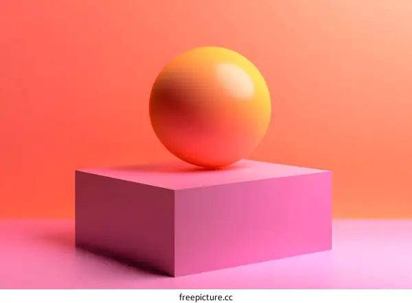 Abstract Geometric Shapes on a Pink Background