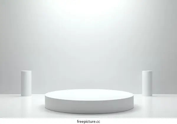 Empty White Product Display Podium