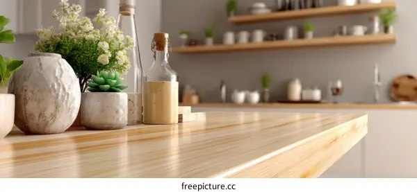 Modern Kitchen Countertop with Decor