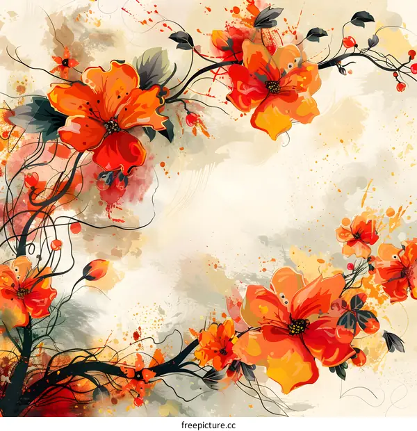 Hand-painted flowers