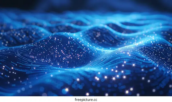 Blue and white wave of light