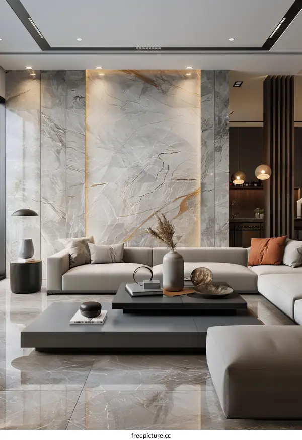 The living room design effect picture of modern minimalist style