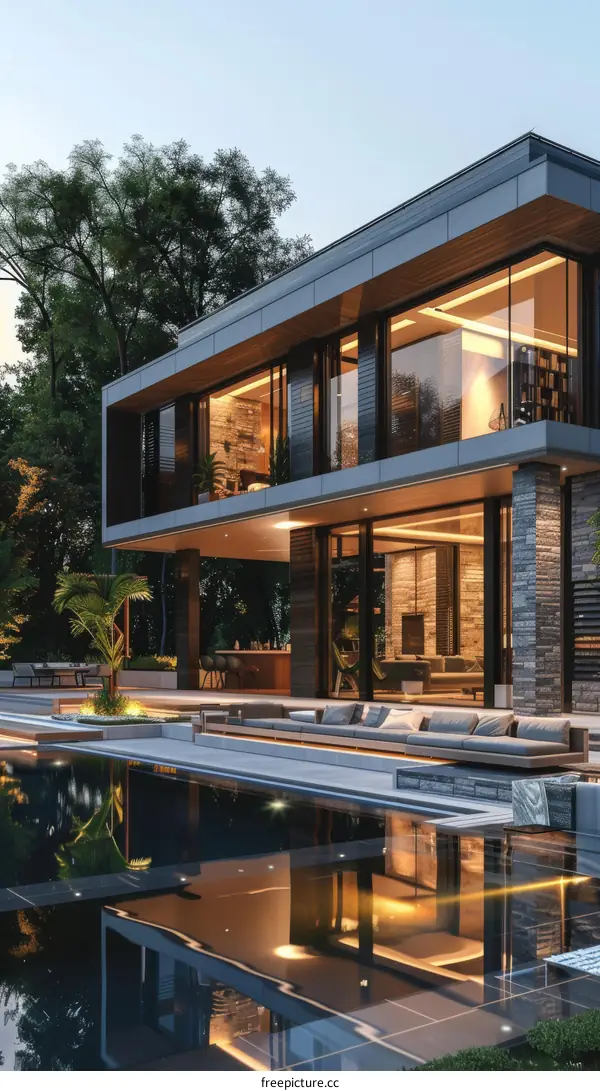 A Contemporary Residence Harmoniously Nestled in Nature's Embrace