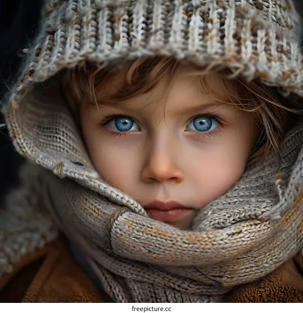 portrait of a child with blue eyes