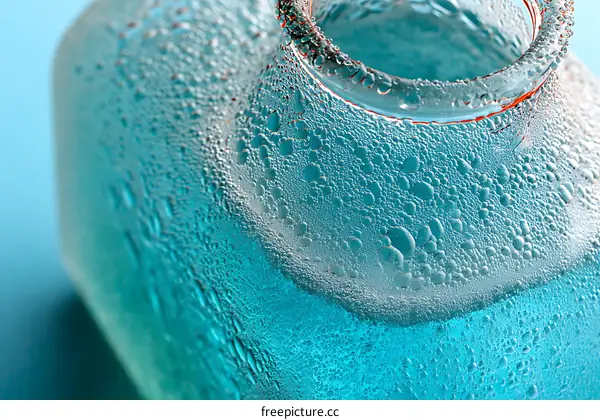 Close Up of a Glass Container with Water Droplets