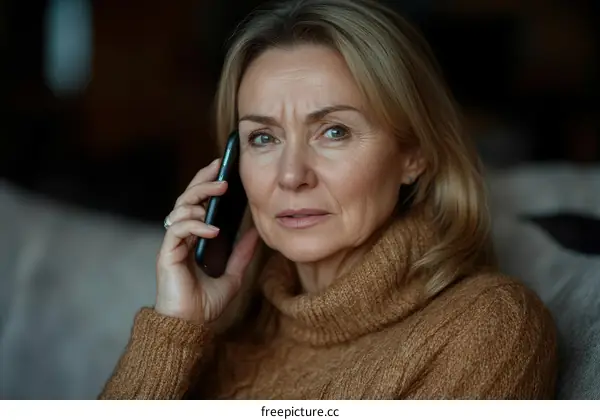 Caucasian Woman Talking on Smartphone