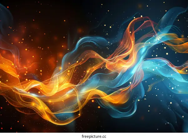 Abstract Colorful Flowing Lines Design