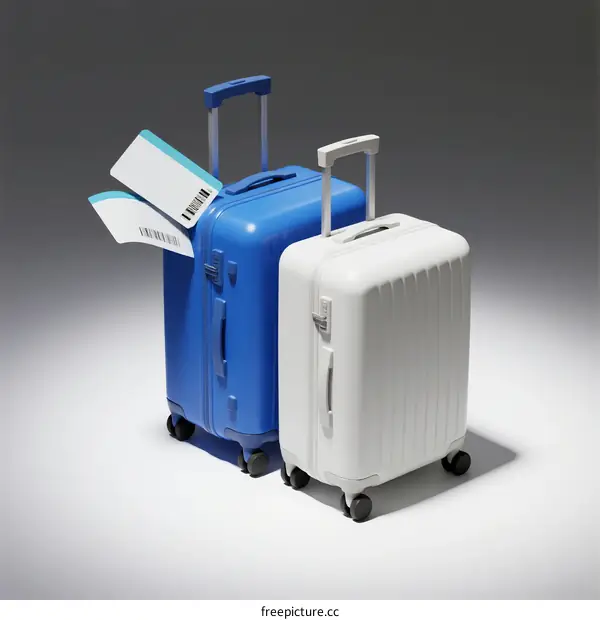 Two Suitcases with Tags: Travel and Luggage