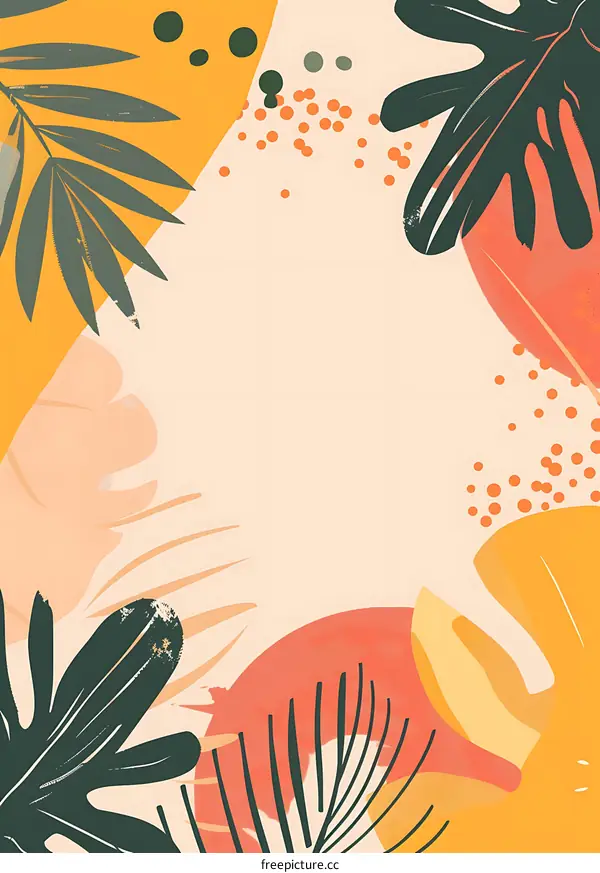 Abstract Tropical Leaf Background Design
