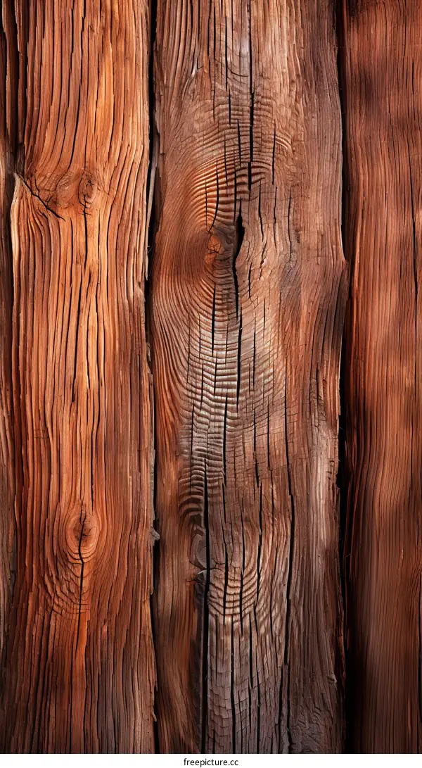 Weathered Wooden Fence Planks