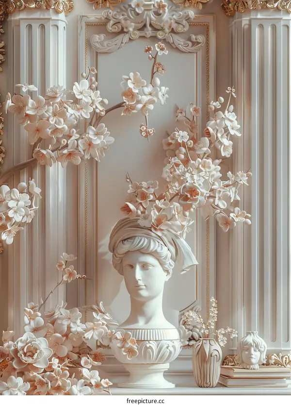 Elegant Classical Floral Wall Decor Illustration