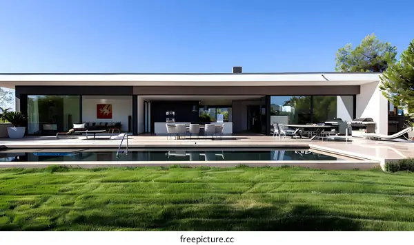 Modern Home with Pool and Patio