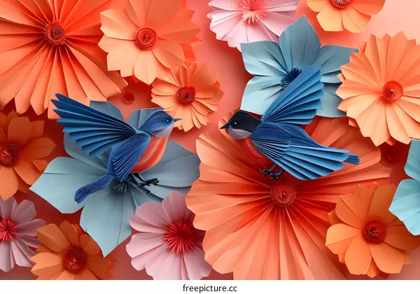 Paper Birds and Flowers