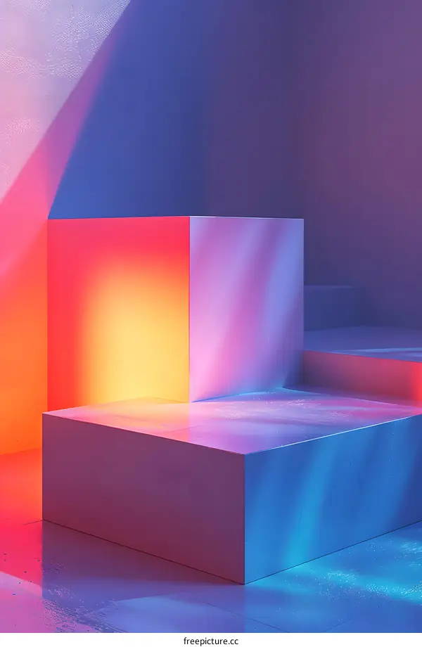 Neon Abstract Podium Background