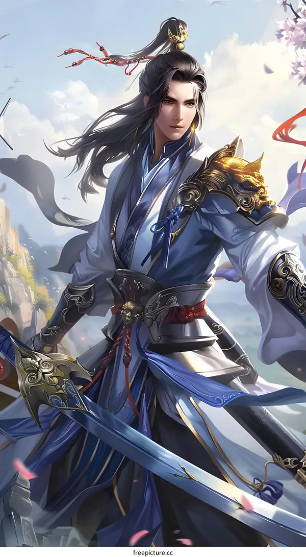 Fantasy Chinese Sword Wielding Warrior