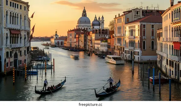 Sunset Gondola Ride on the Grand Canal, Venice