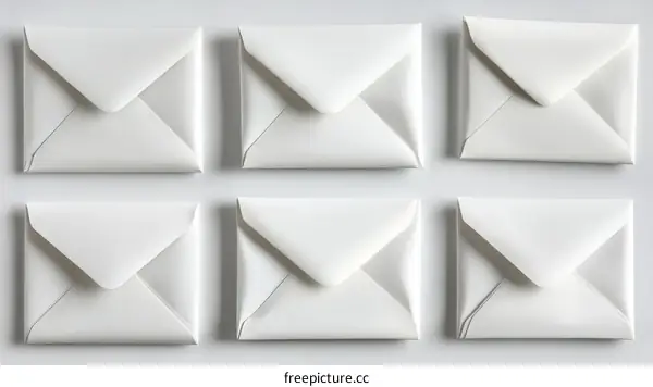 Arrangement of Blank White Envelopes