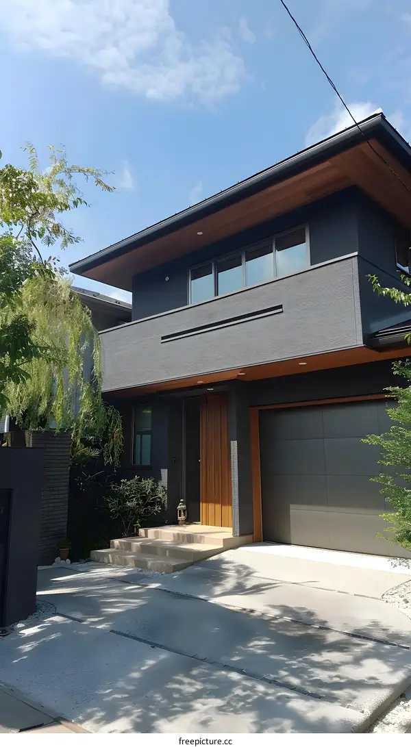 Modern Black and Wood Exterior House