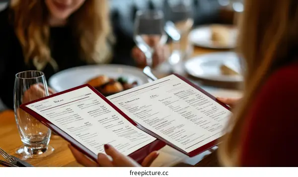 Restaurant Menu in a Cafe Setting