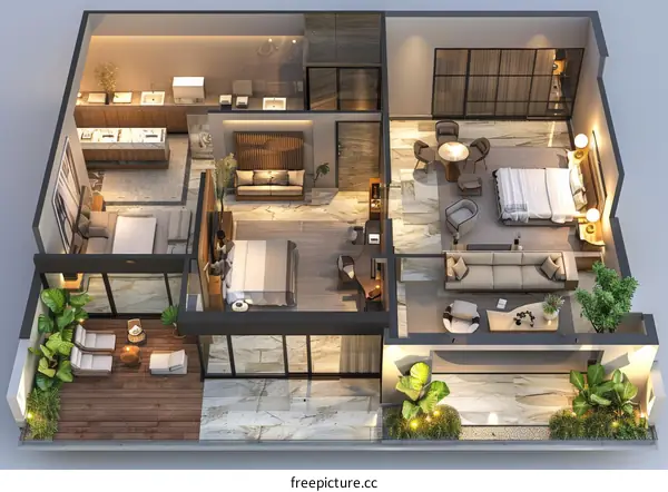 Luxury Duplex Apartment Floor Plan Design