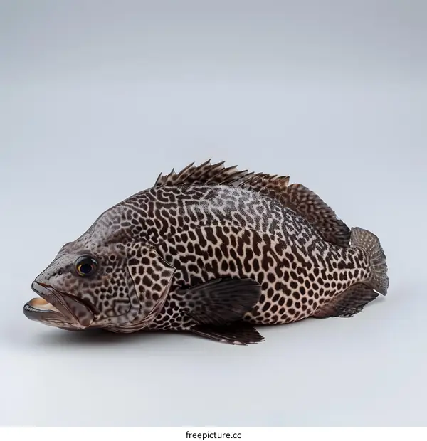 Fresh Grouper Fish on White Background