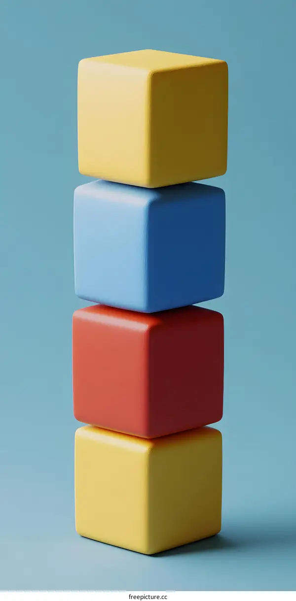 Stacked Colorful Cubes Abstract Background