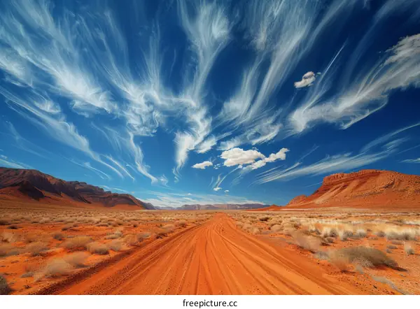Namibia Desert Road: Arid Landscape with Mountains