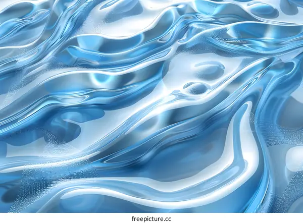 Abstract Liquid Blue Waves Background