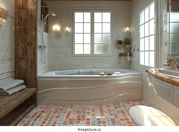 Modern Farmhouse Bathroom Design Illustration