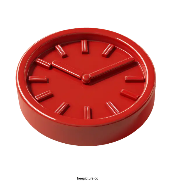 [Transparent Background PNG]Modern Red Wall Clock Design
