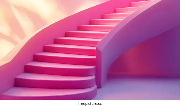Pink Spiral Staircase Interior Design