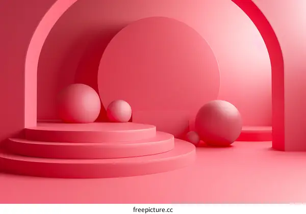 Pink Geometric Abstract Display Scene