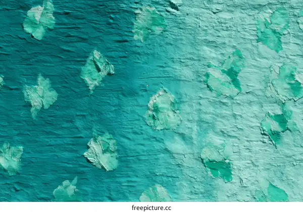 Abstract Teal Texture with Floral Patterns