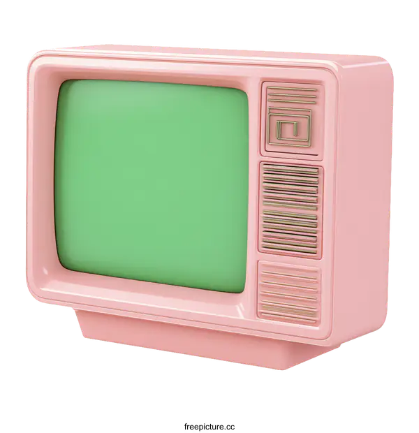 [Transparent Background PNG]Retro Pink Television Illustration